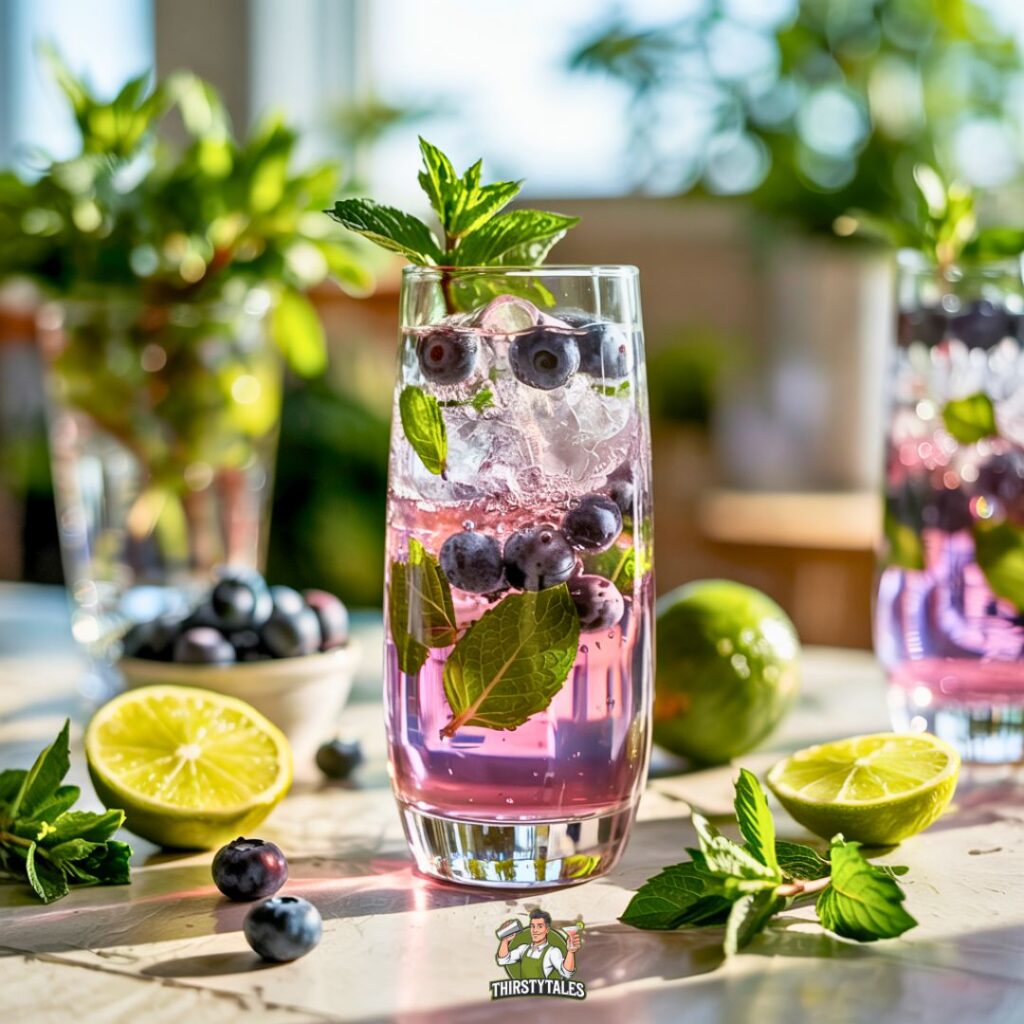Sparkling Blueberry Mojito Cocktail Recipe