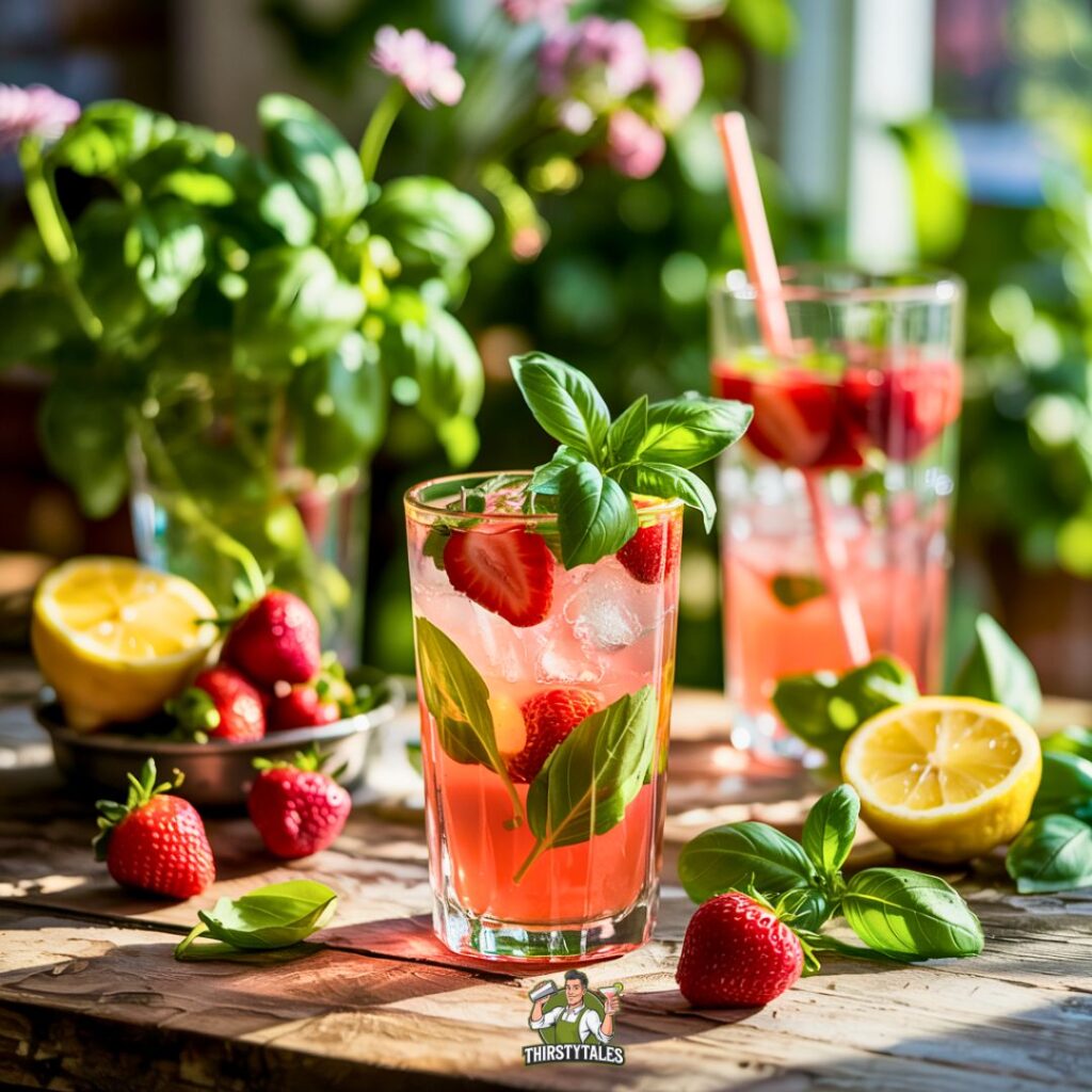 Strawberry Basil Lemonade Cocktail Recipe