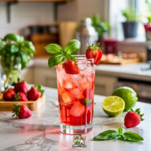 Strawberry Basil Smash Mocktail Recipe