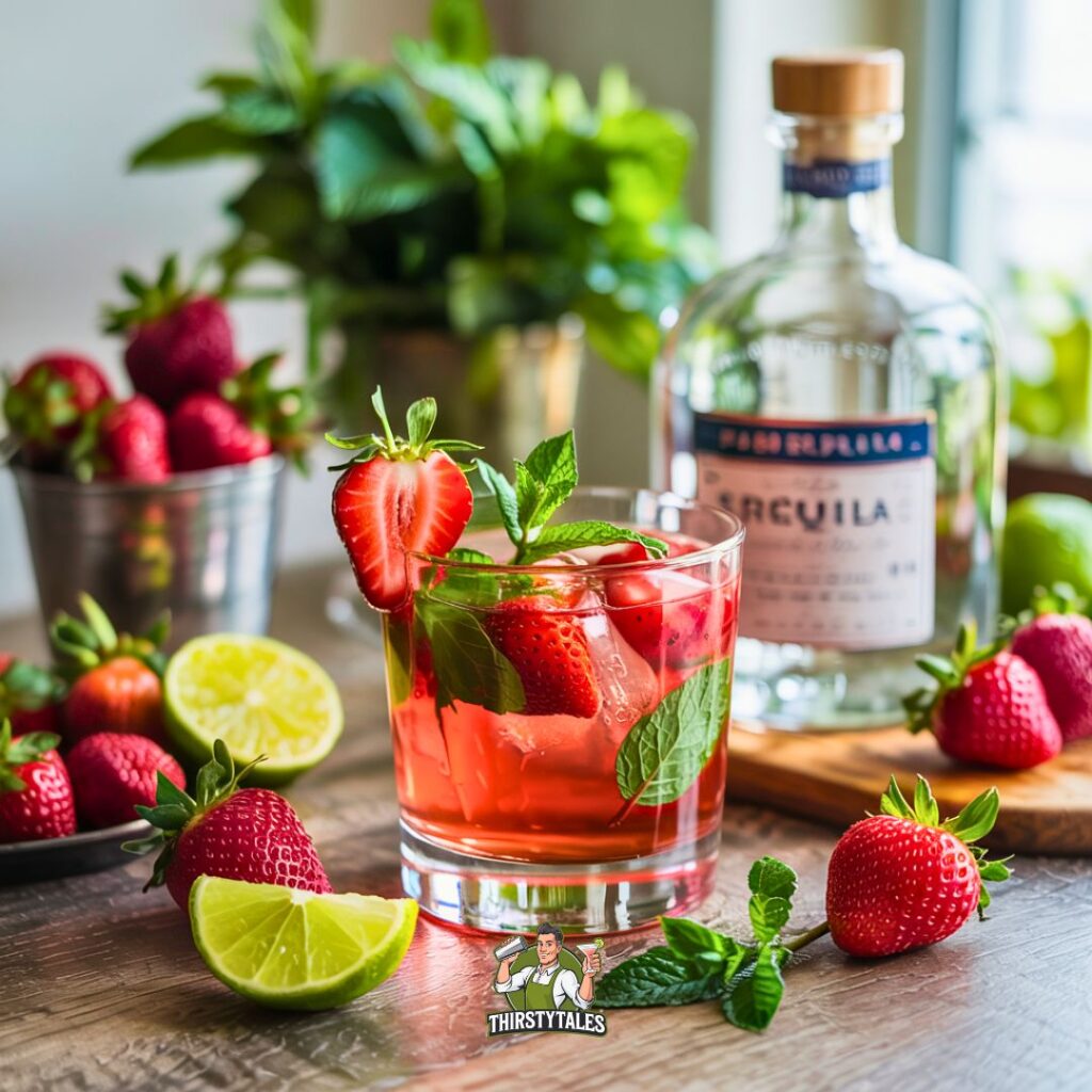 Strawberry Tequila Smash Cocktail Recipe