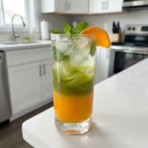 Tangerine Matcha Spritz Mocktail Recipe