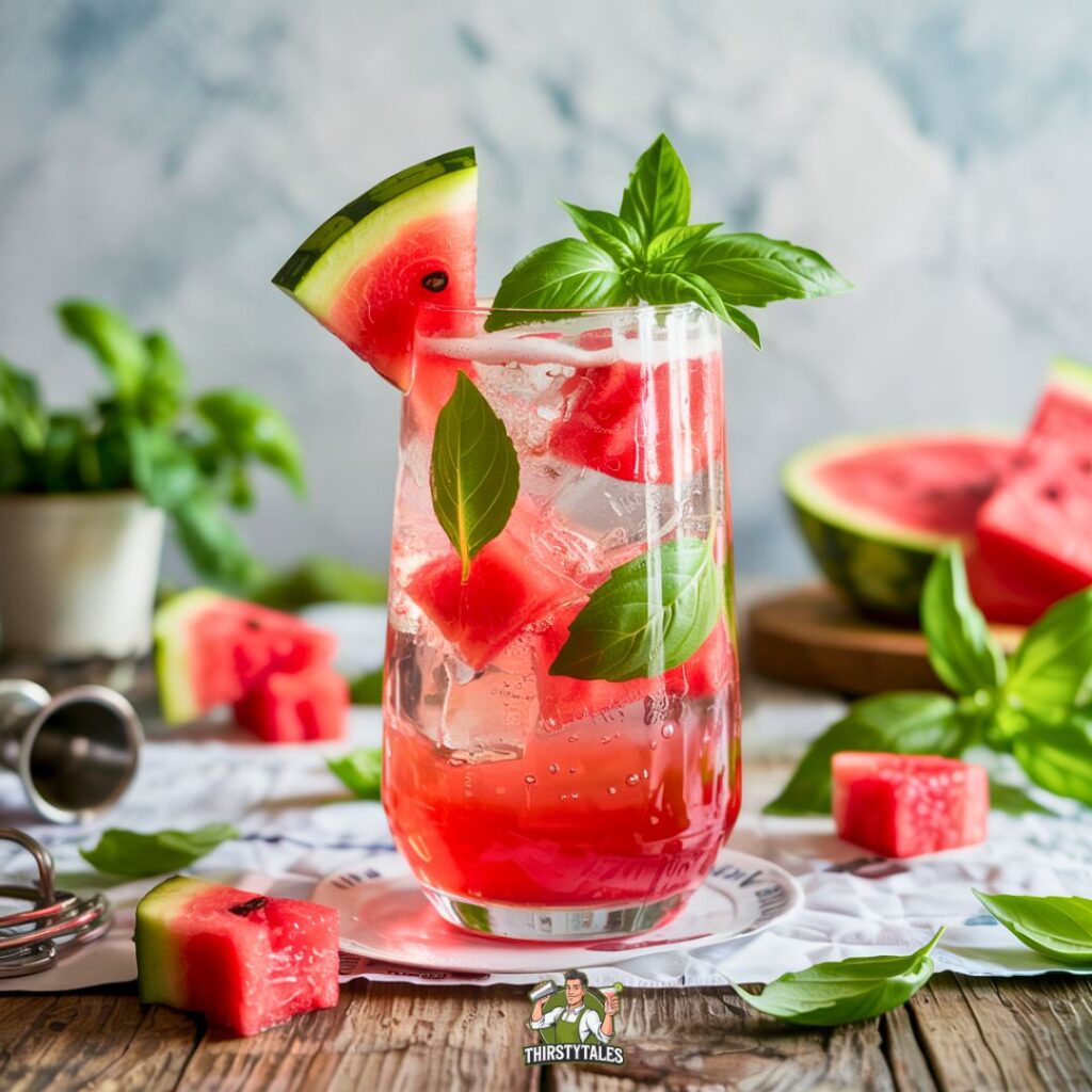 Watermelon Basil Refresher Cockatil Recipe