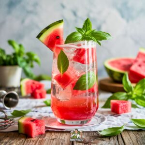 Watermelon Basil Refresher Cockatil Recipe