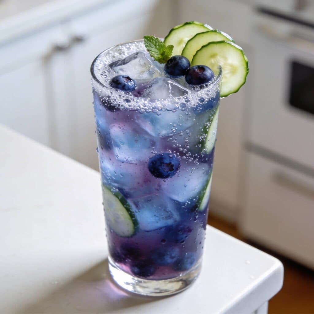 Blueberry Cucumber Cooler Mocktail Recipe
