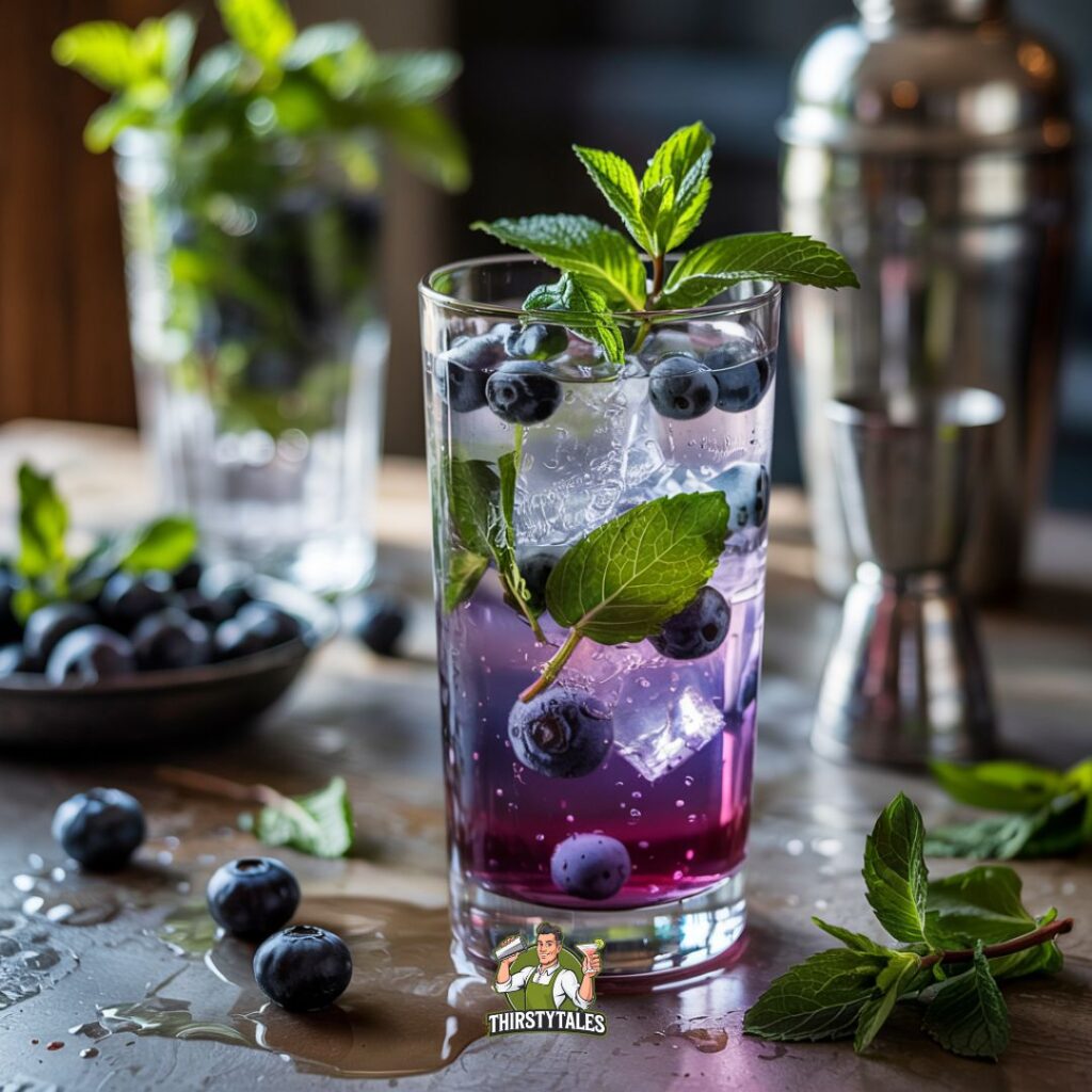 Blueberry Mint Sparkler Mocktail Recipe