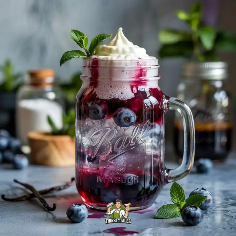 Blueberry Vanilla Cream Soda Mocktail Recipe