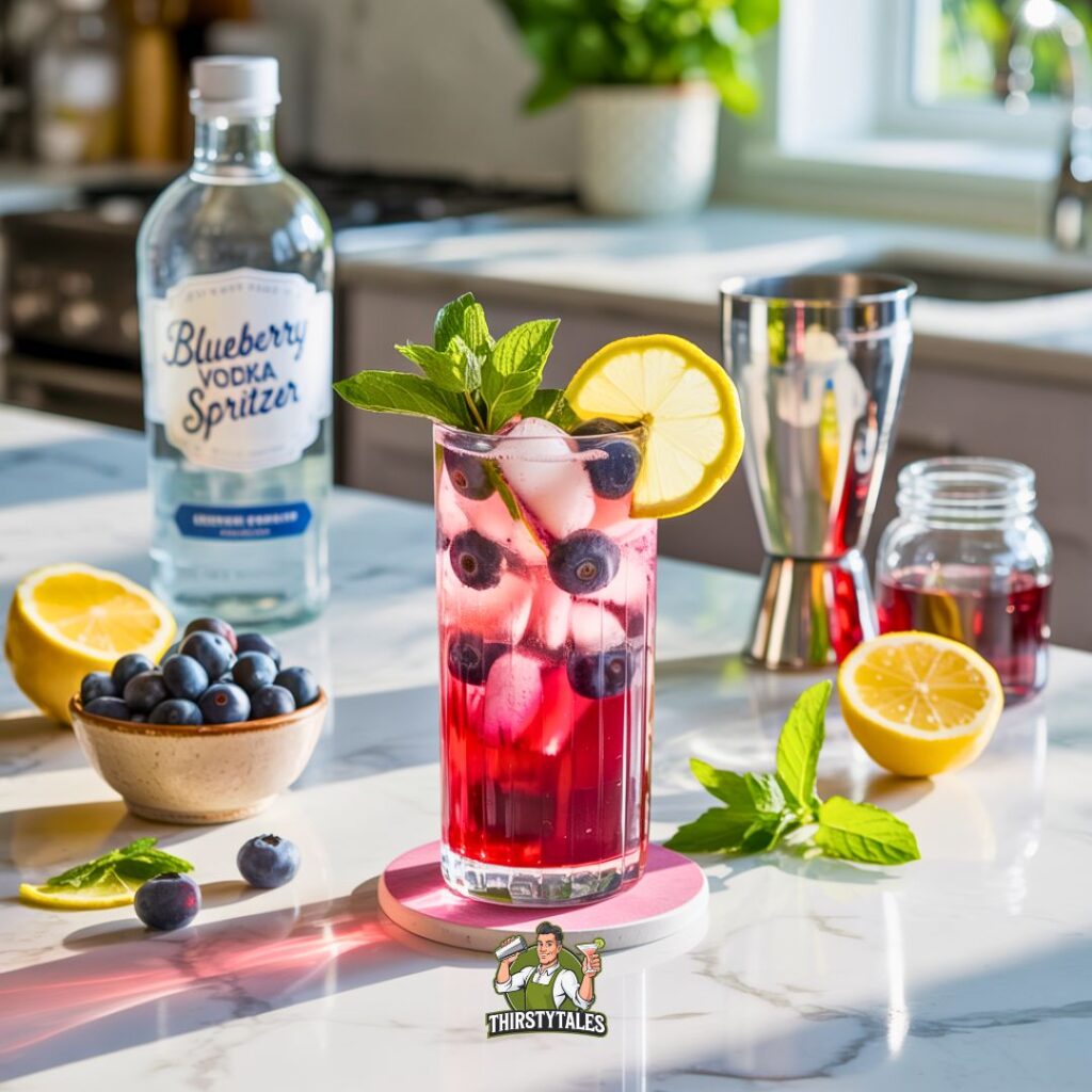 Blueberry Vodka Spritzer Cocktail Recipe