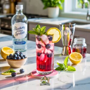 Blueberry Vodka Spritzer Cocktail Recipe