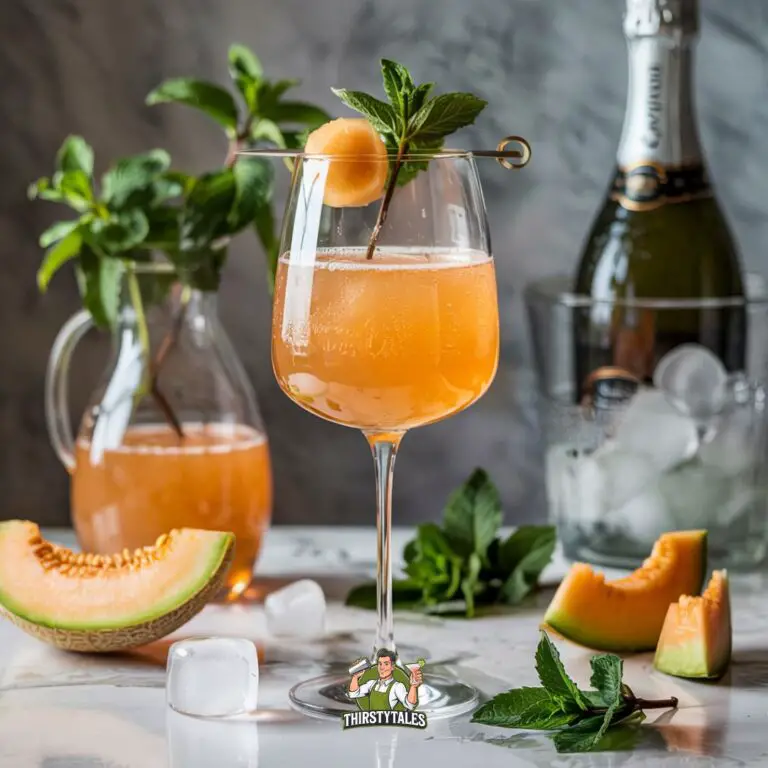 Cantaloupe and Mint Prosecco Cocktail Recipe