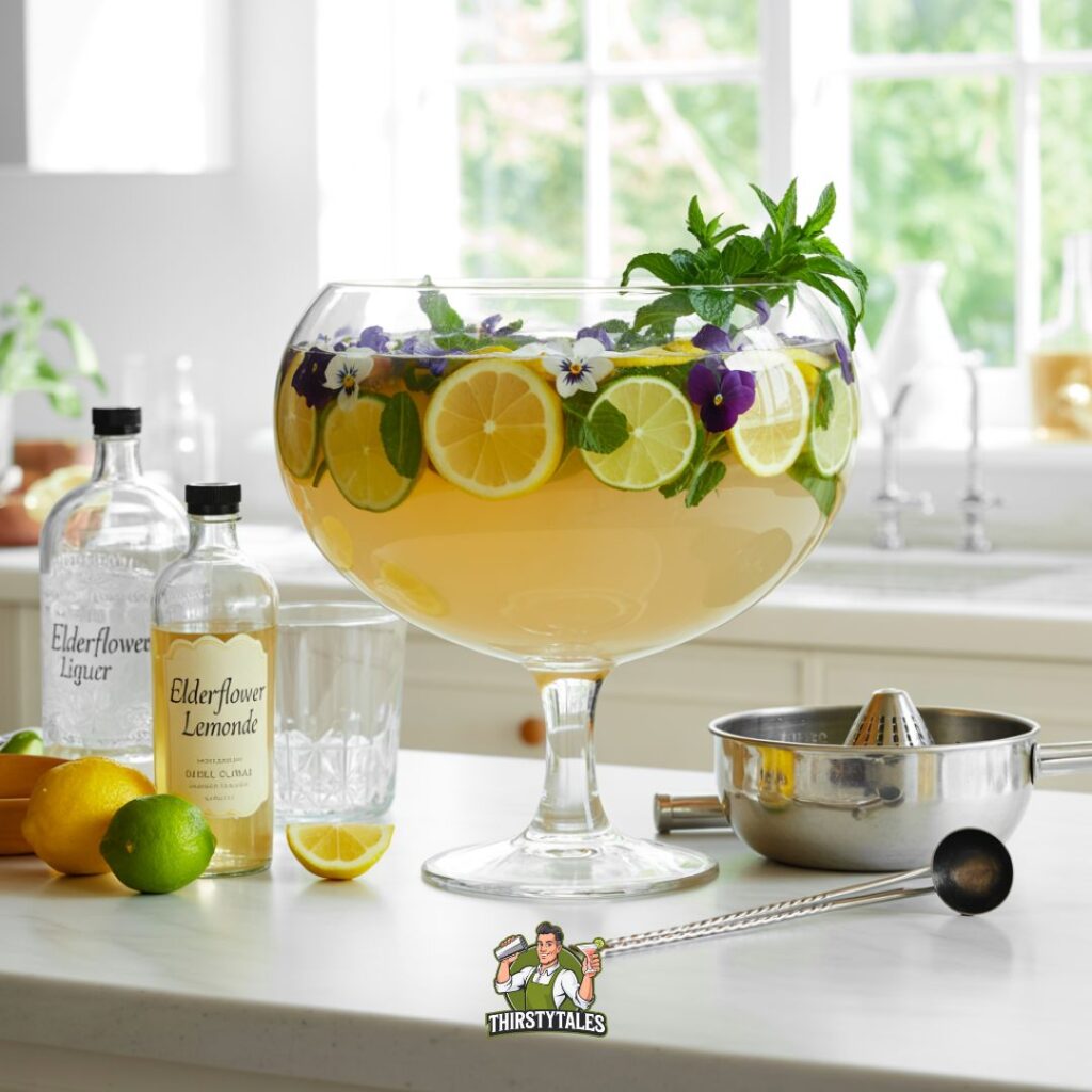 Elderflower Lemonade Punch Cocktail Recipe
