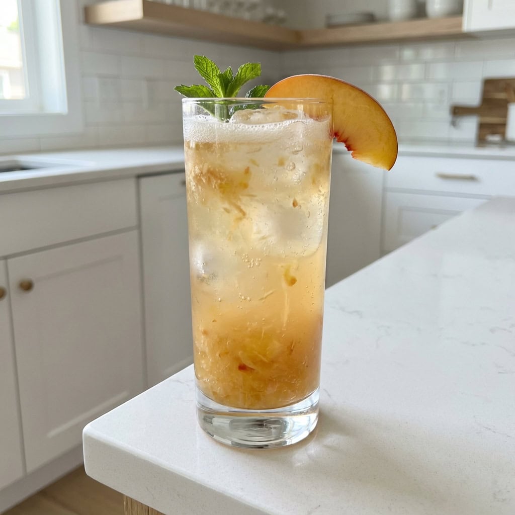 Ginger Peach Fizz Cocktail Recipe