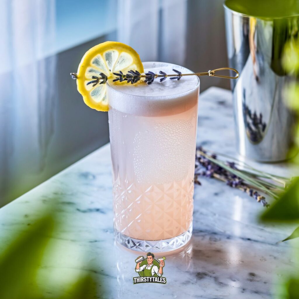 Lavender Lemon Gin Fizz Cocktail Recipe