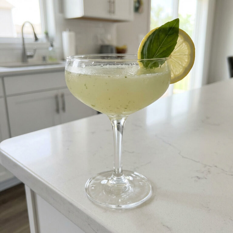 Lemon Basil Gimlet Cocktail Recipe