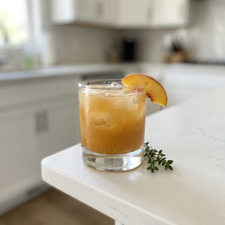Peach and Thyme Whiskey Sour Cocktail Recipe