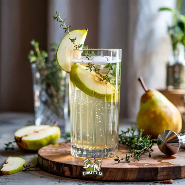 Pear and Thyme Fizz Cocktail Recipe
