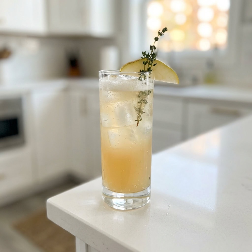 Pear and Thyme Fizz Cocktail Recipe