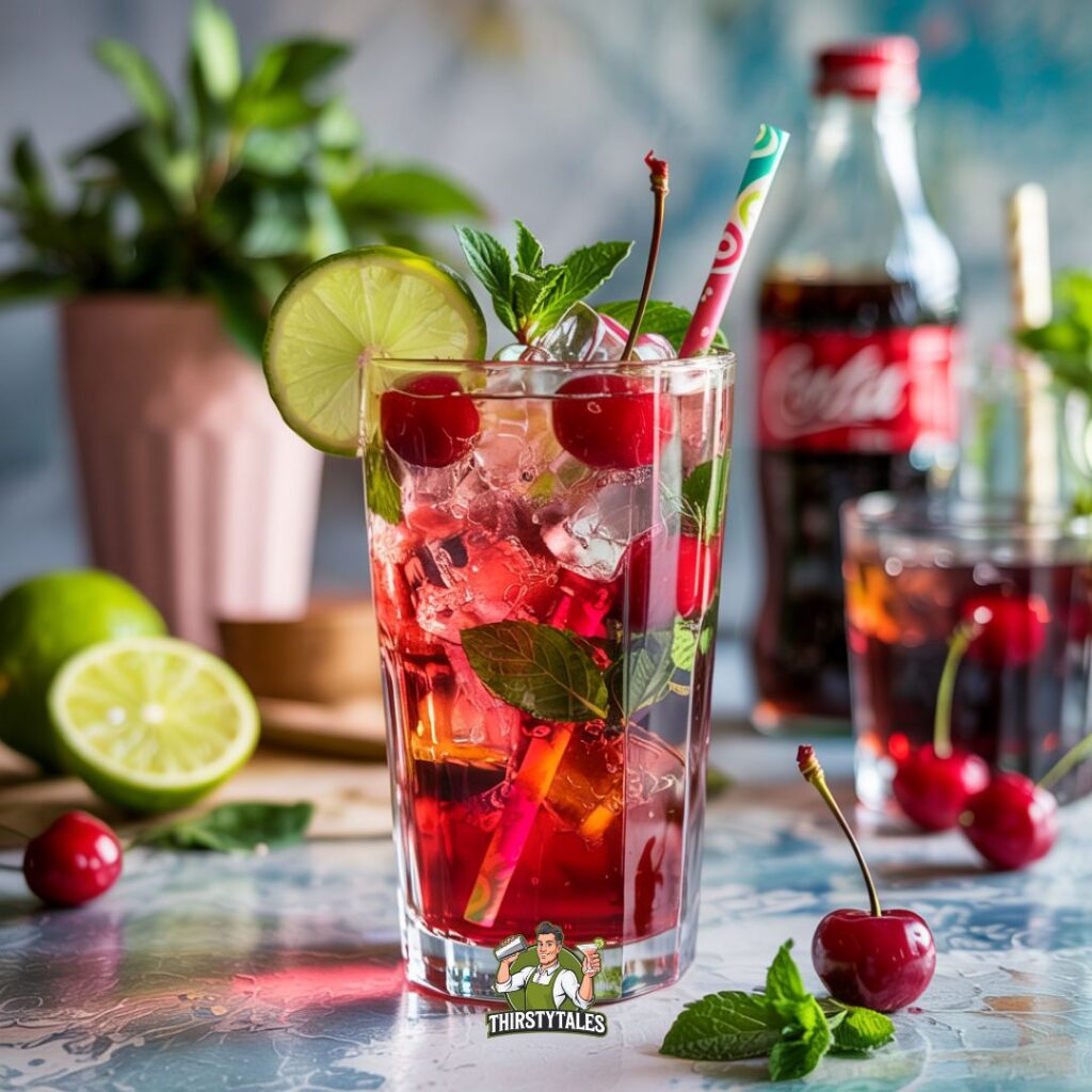 Pink Cherry Cola Mocktail Recipe