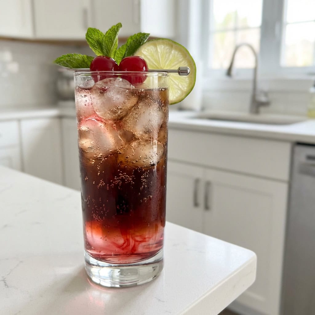 Pink Cherry Cola Mocktail Recipe