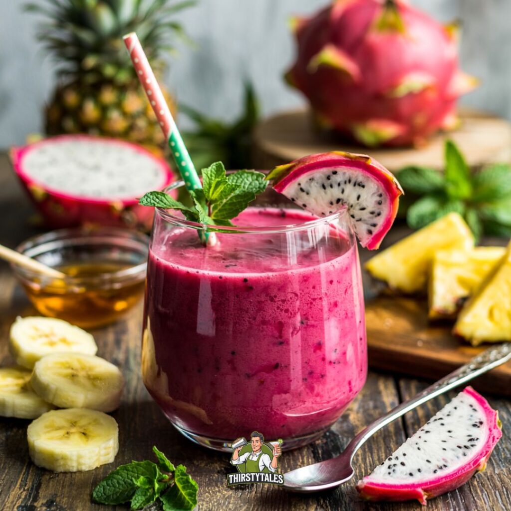Pink Dragonfruit Smoothie Mocktail Recipe