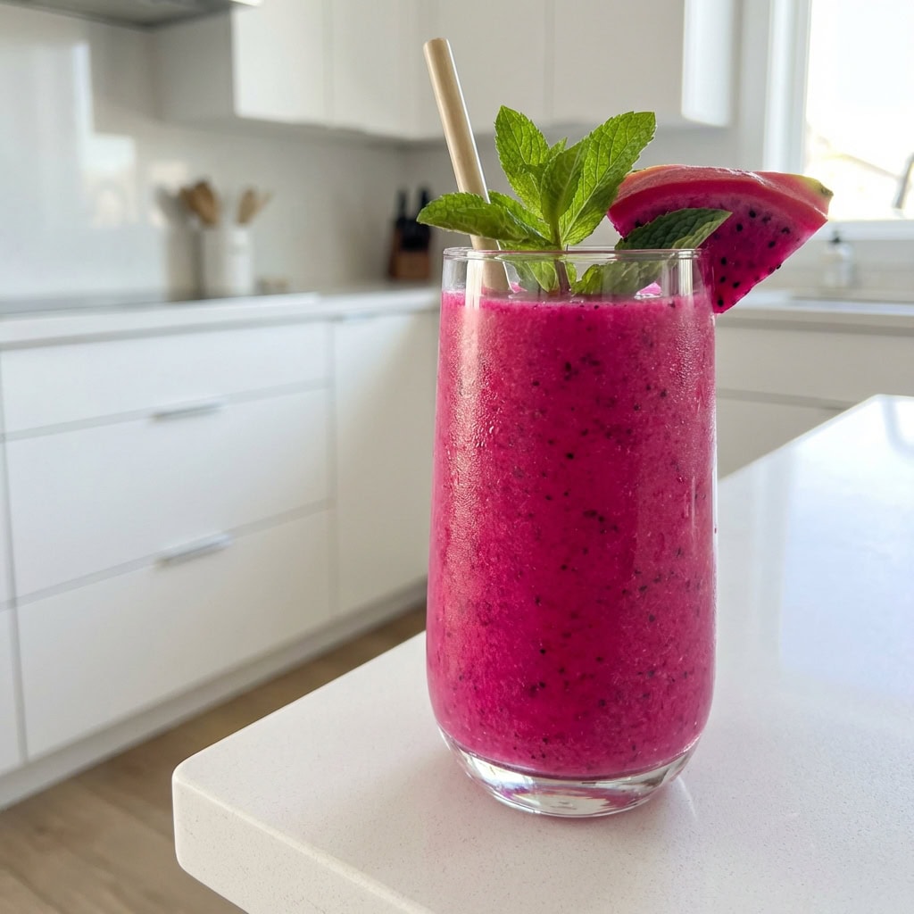 Pink Dragonfruit Smoothie Mocktail Recipe