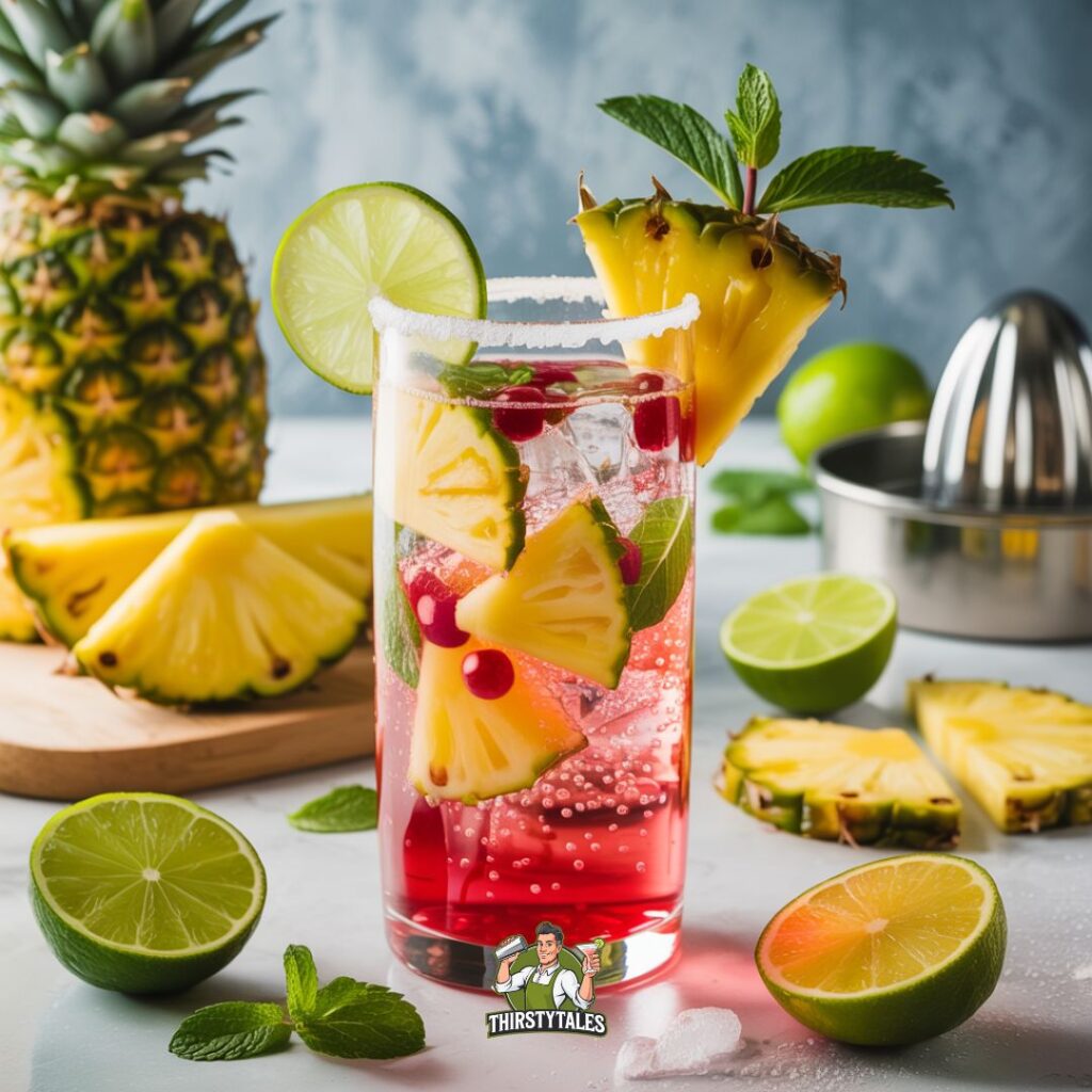 Pink Pineapple Fizz Mocktail Recipe