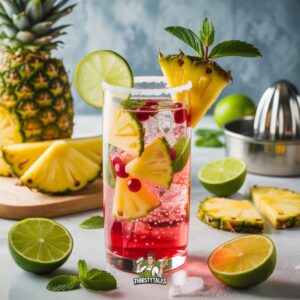 Pink Pineapple Fizz Mocktail Recipe