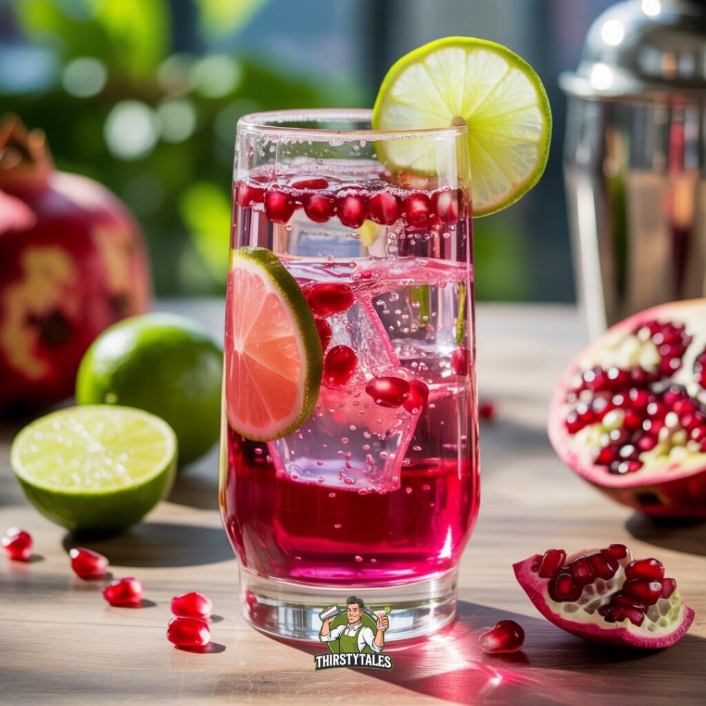 Pink Pomegranate Spritz Mocktail Recipe