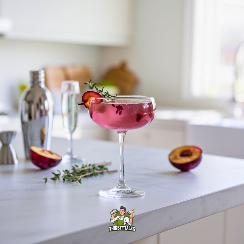Plum and Thyme Fizz Cocktail Recipe