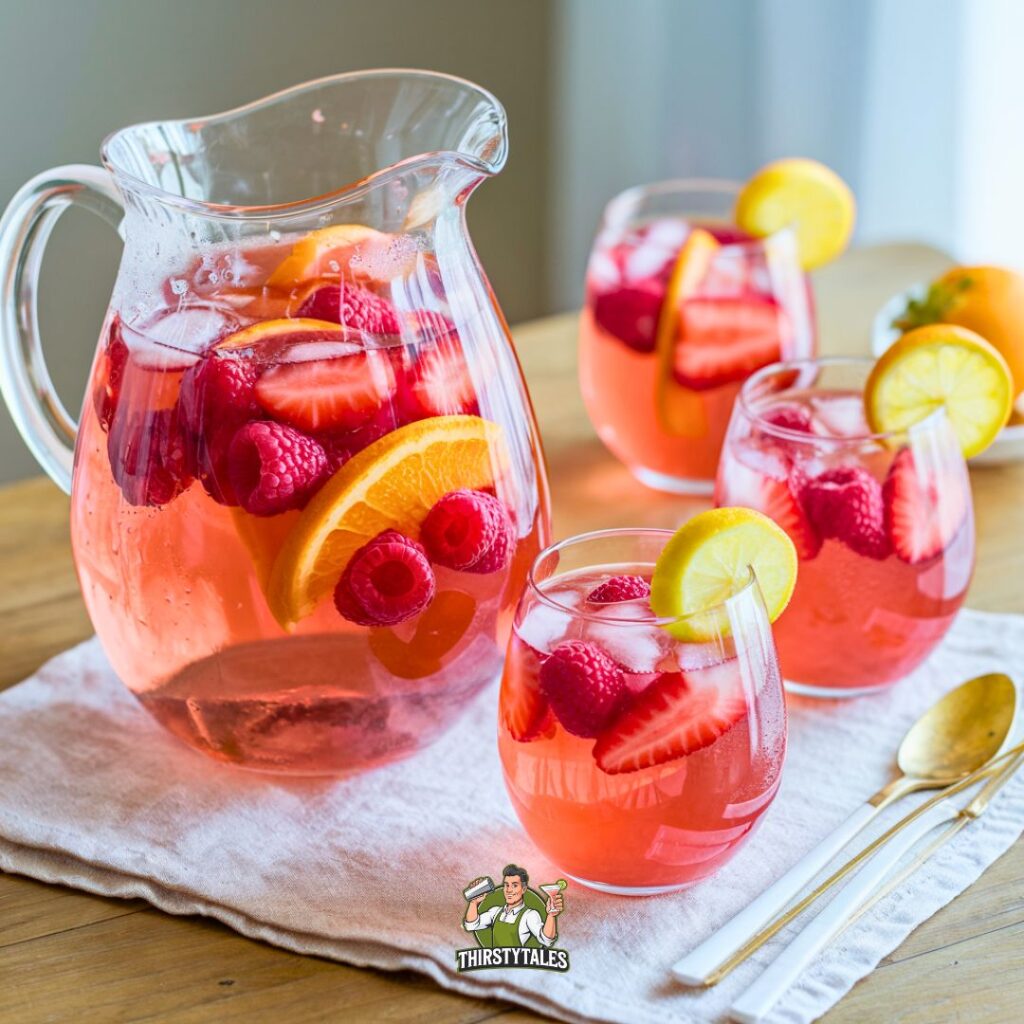 Raspberry Rosé Sangria Cocktail Recipe