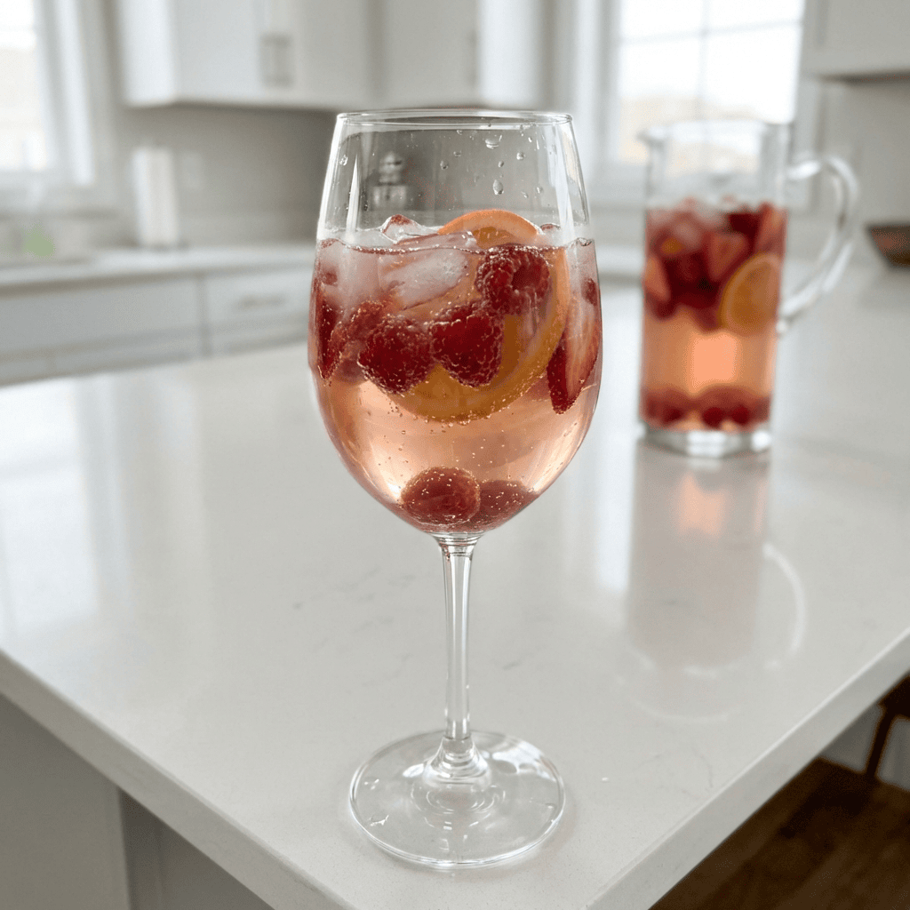 Raspberry Rose Sangria Cocktail Recipe