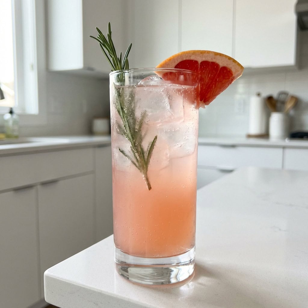 Rosemary Grapefruit Gin Fizz Cocktail Recipe
