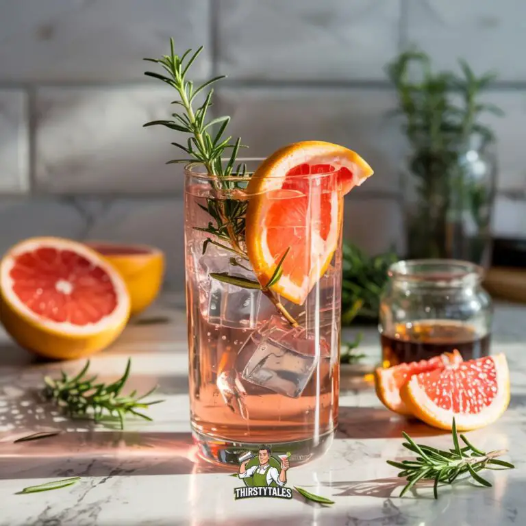 Rosemary Grapefruit Gin Fizz Cocktail Recipe