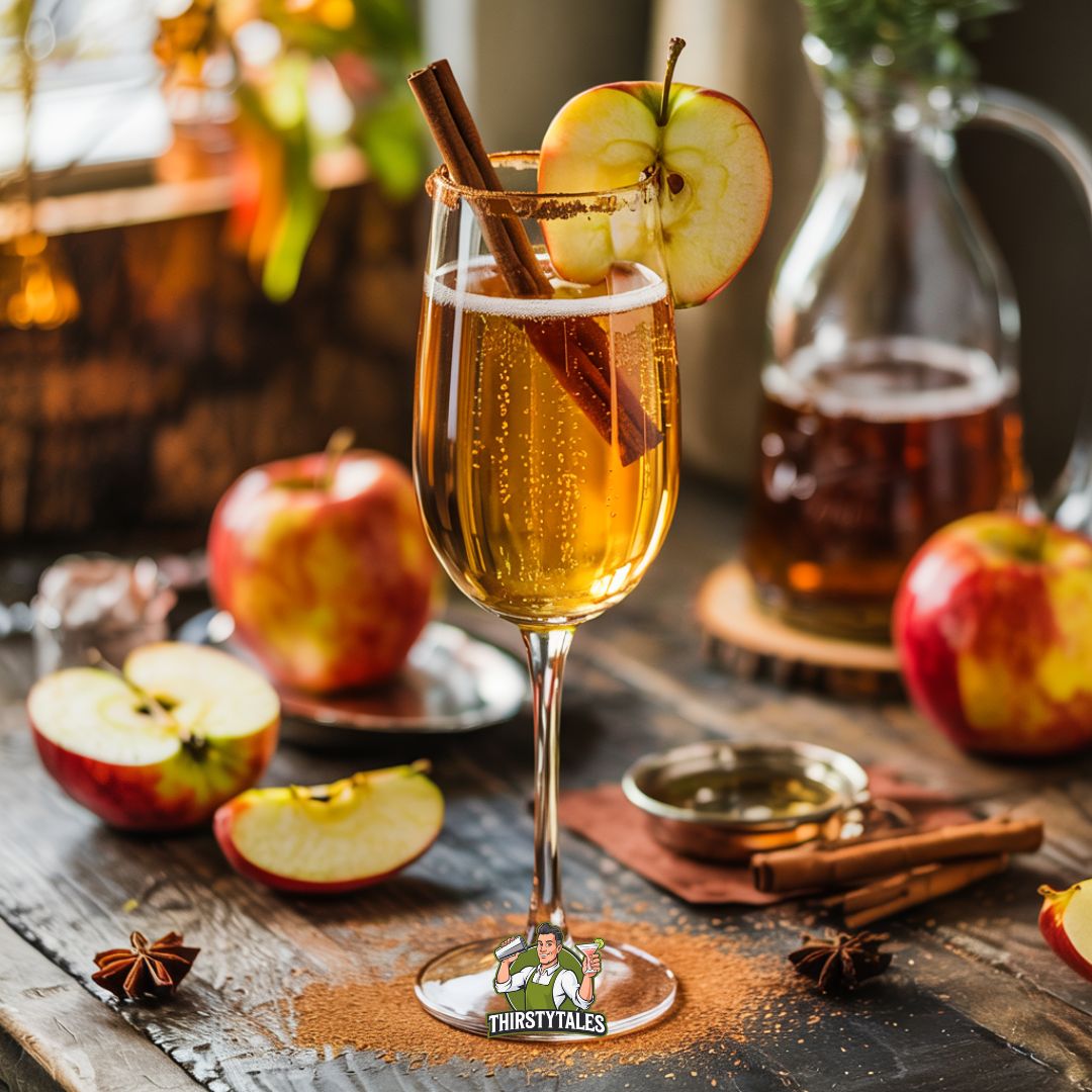 Spiced Apple Cider Mimosa Cocktail Recipe