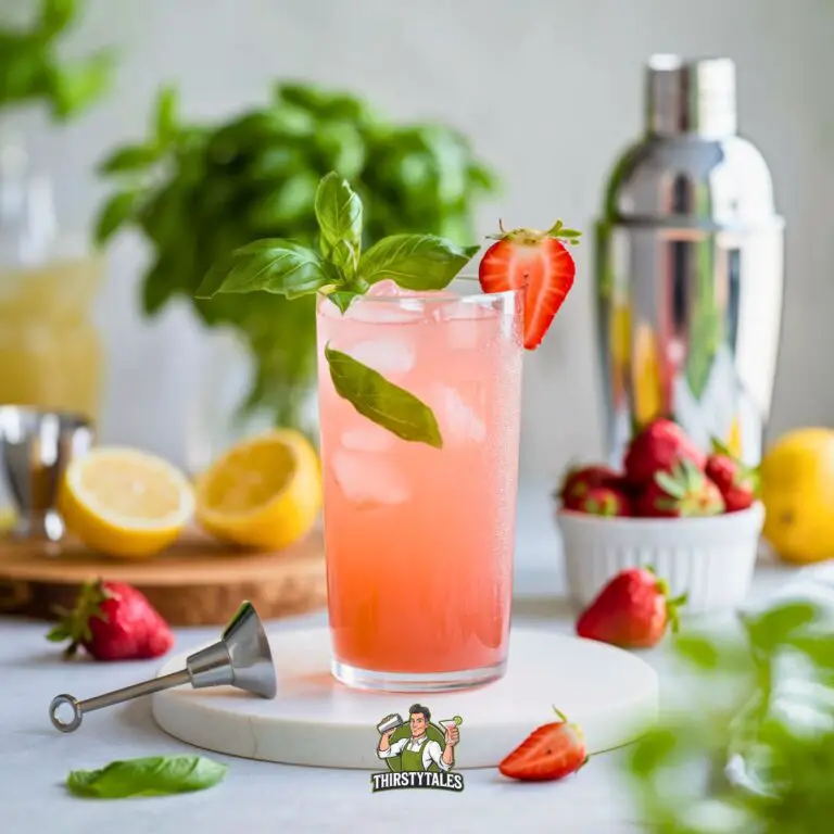 Strawberry Basil Lemonade Cocktail Recipe