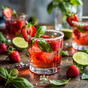Strawberry Basil Margarita Cocktail Recipe