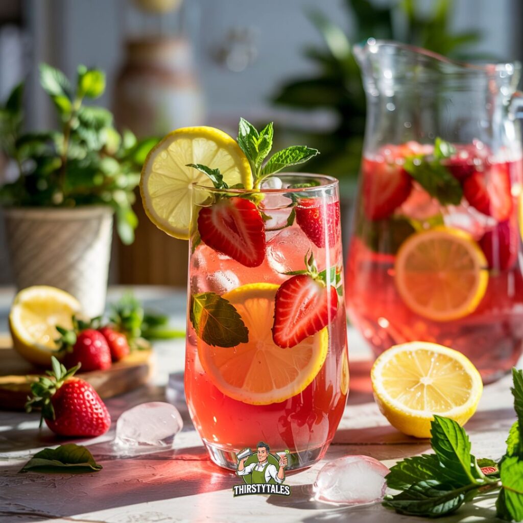 Strawberry Pink Punch Mocktail Recipe