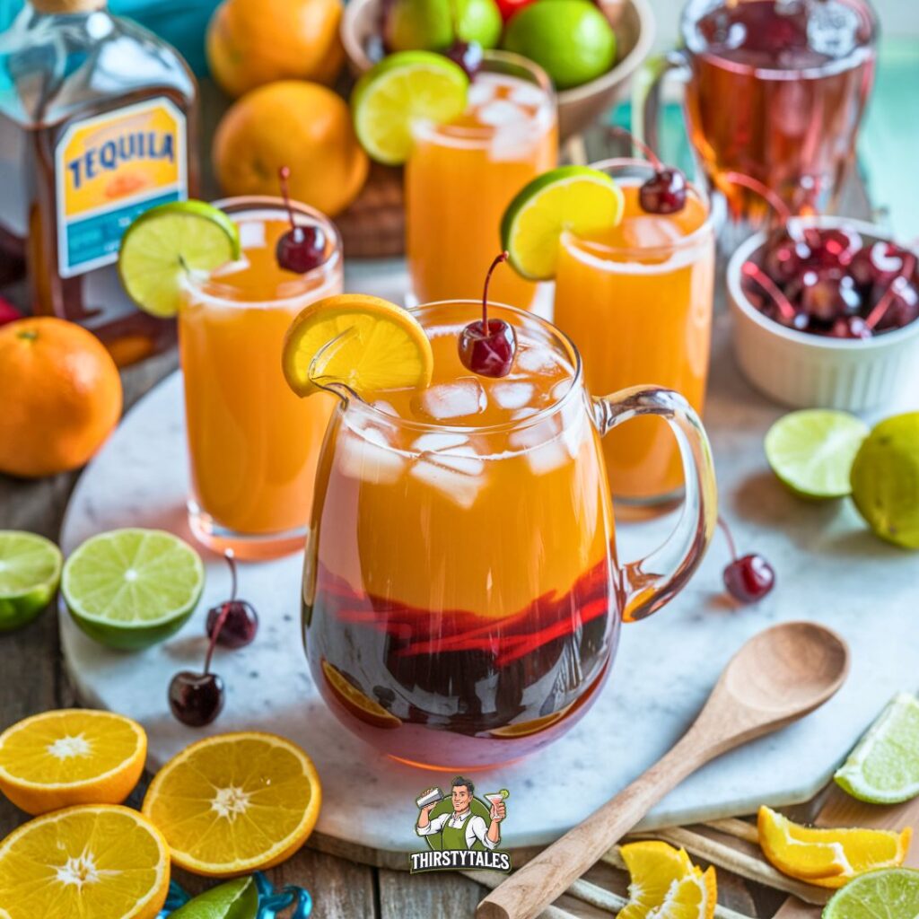 Tequila Sunrise Punch Cocktail Recipe