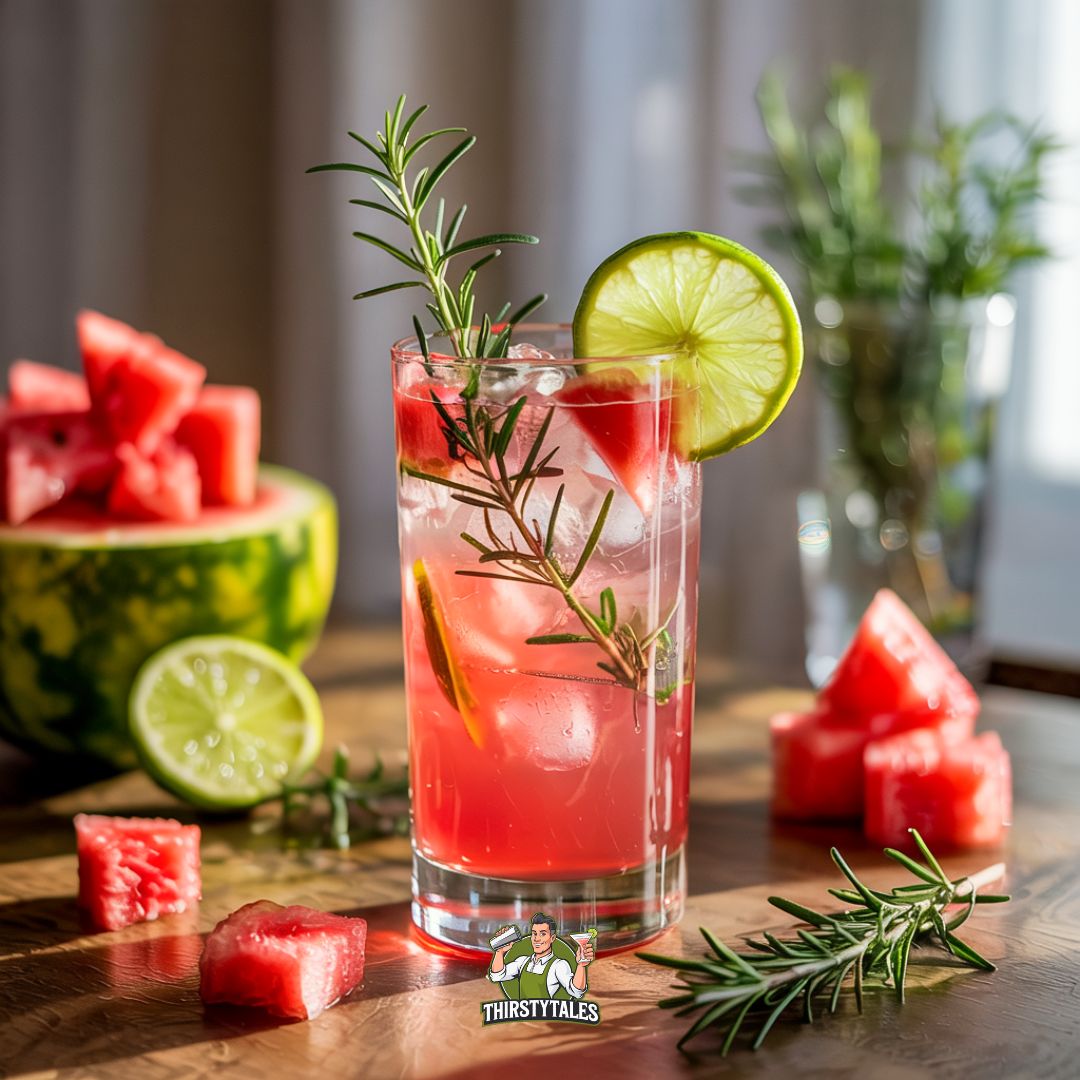 Watermelon Rosemary Cooler Cocktail Recipe