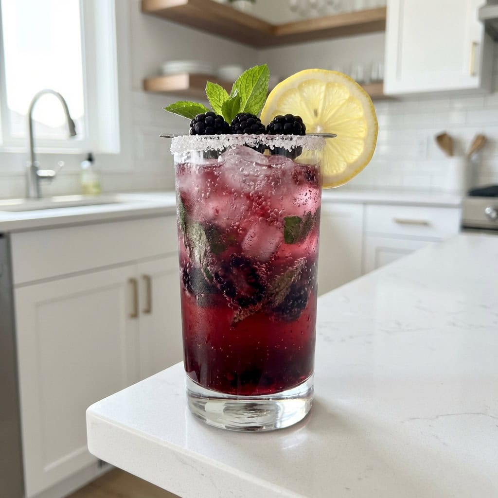 Blackberry Whiskey Fizz Cocktail Recipe