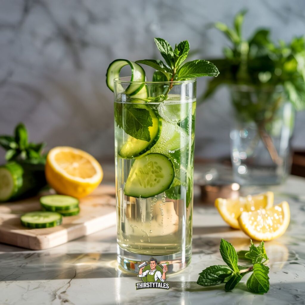 Cucumber Mint Prosecco Collins Cocktail Recipe