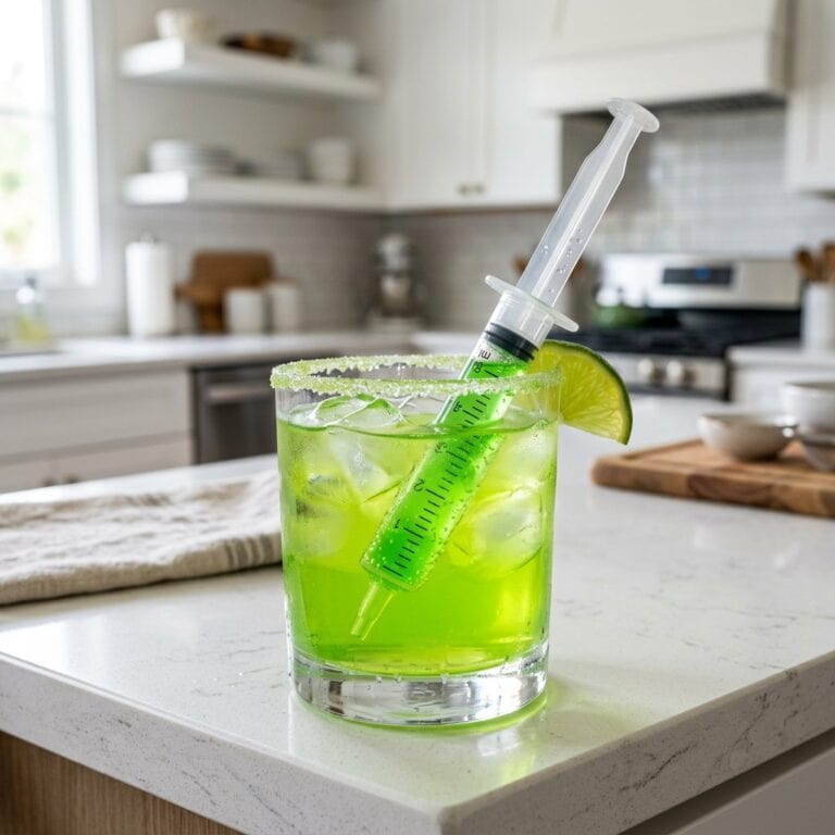Green Goblin Sour with Syringe Cocktail Recipe