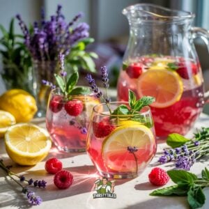 Lavender Raspberry Lemonade Mocktail Recipe