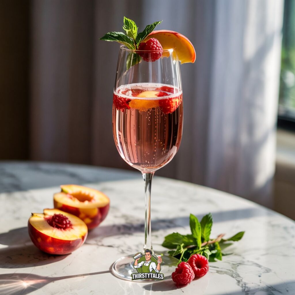 Peach Melba Prosecco Cocktail Recipe