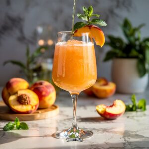 Peach Prosecco Bellini Slush Cocktail Recipe