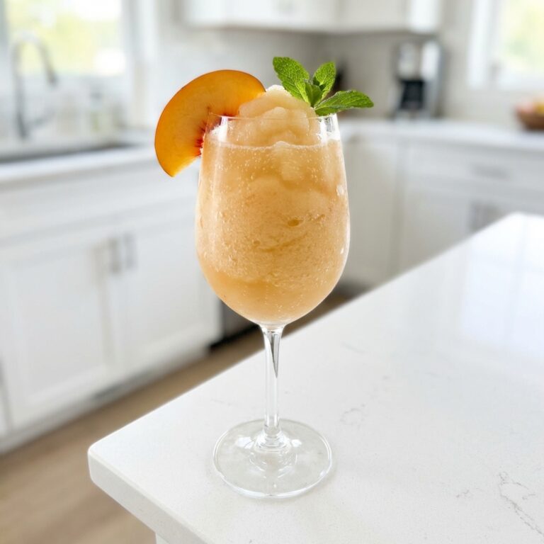 Peach Prosecco Bellini Slush Cocktail Recipe