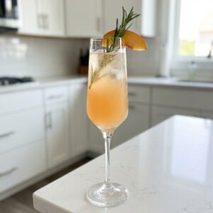 Peach and Rosemary Prosecco Cocktail Recipe