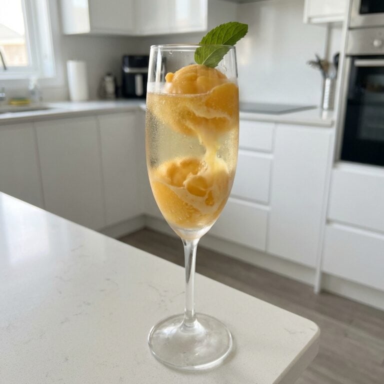 Prosecco Float with Mango Sorbet Cocktail Recipe