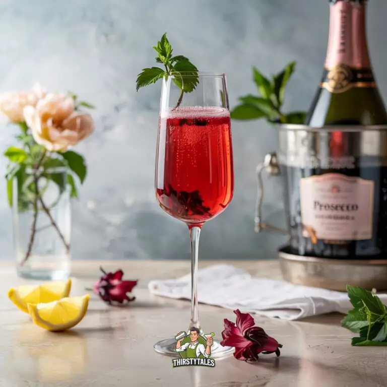 Prosecco and Hibiscus Syrup Cocktail Recipe
