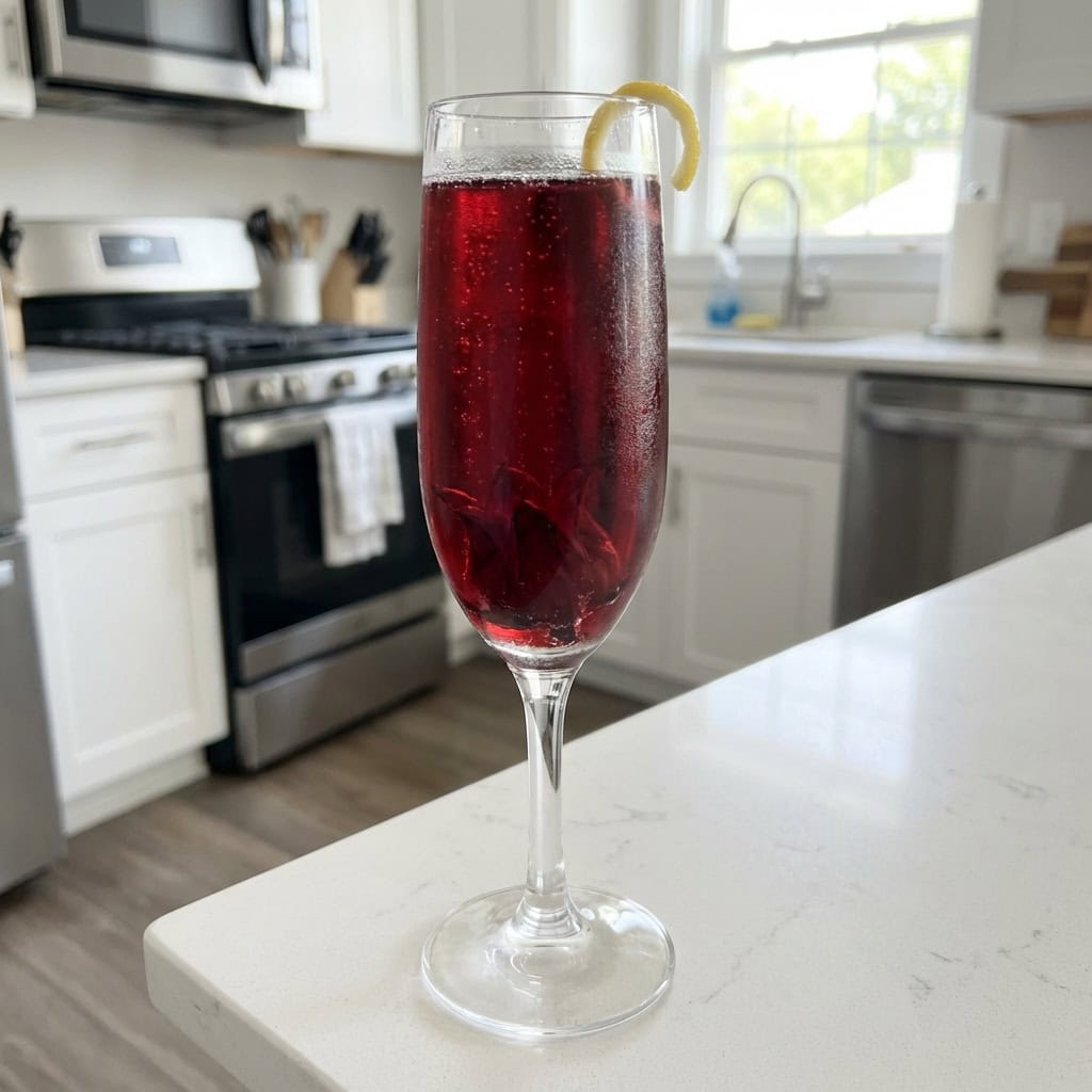 Prosecco and Hibiscus Syrup Cocktail Recipe