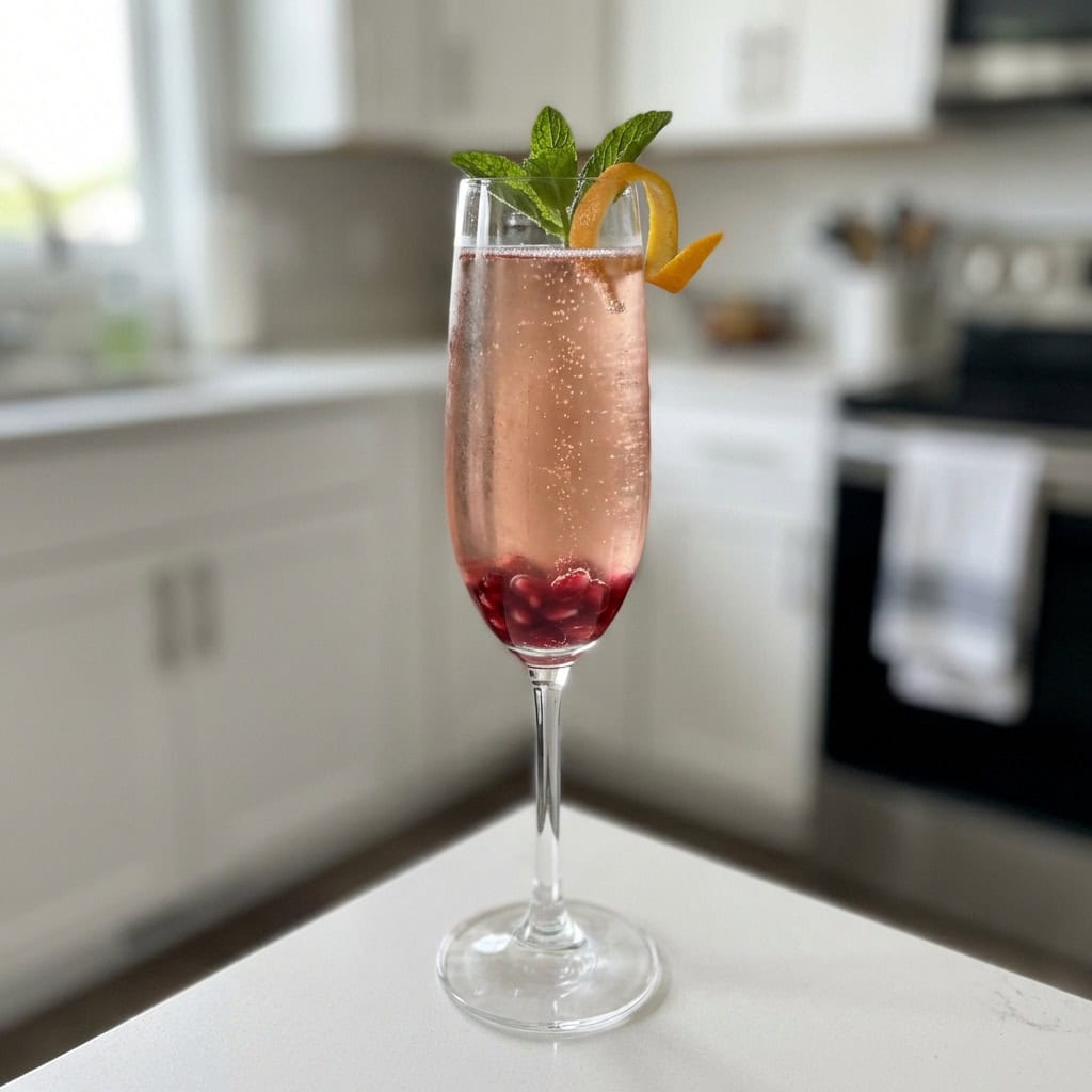 Prosecco with Pomegranate Splash Cocktail Recipe